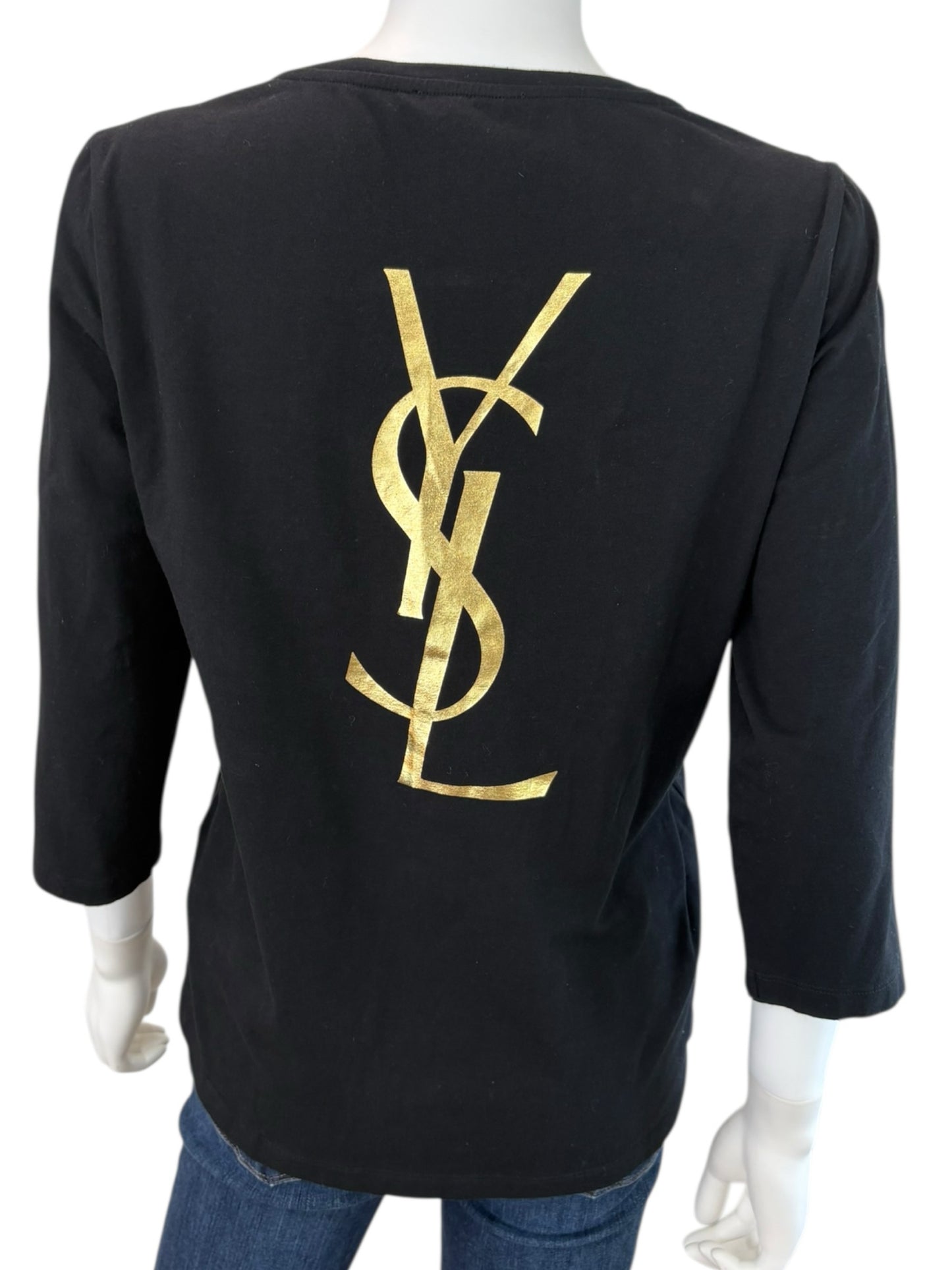 Yves Saint Laurent Black Knit Top Size XL