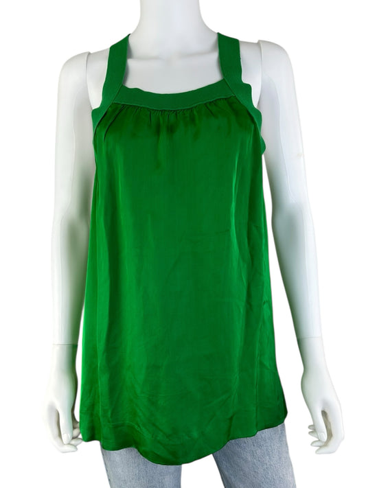 Theory Green Silk Tank Size 2