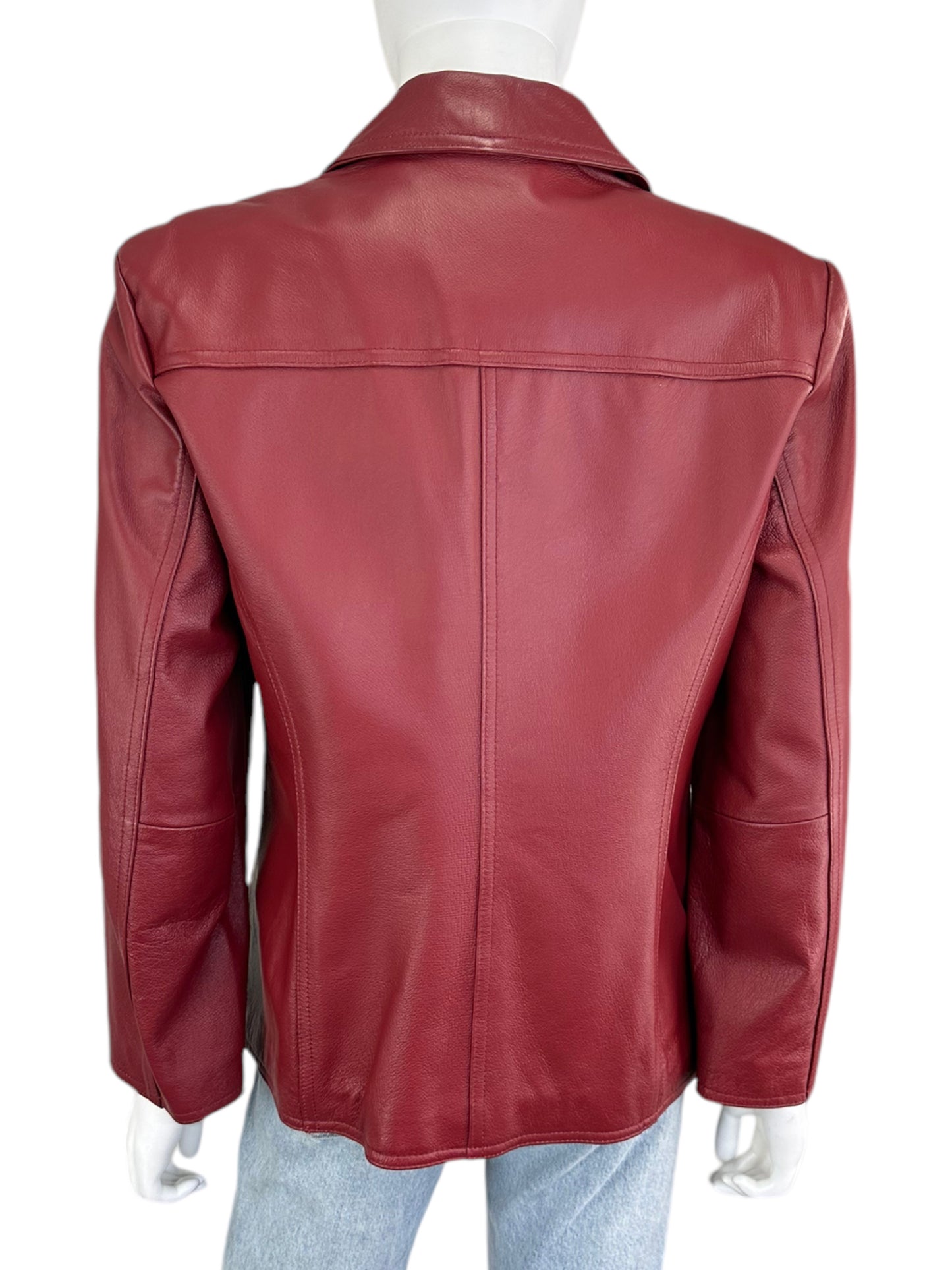 East 5th Red Leather Jacket Size M