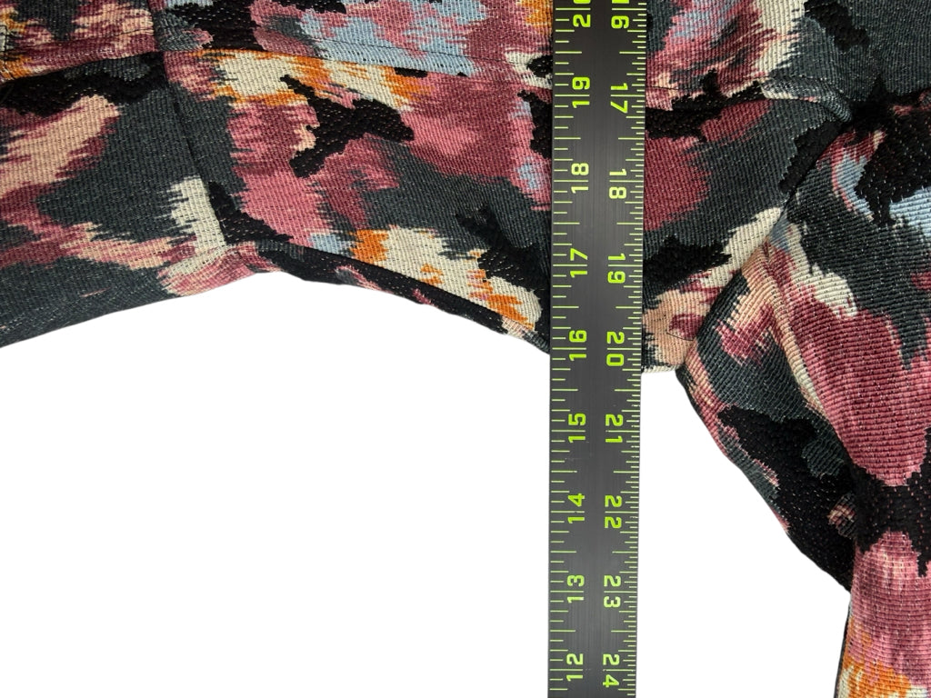 Chico's Muted Floral Drama Jacquard Coat Jacket Size M