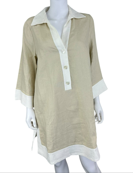 TUCKERNUCK NWT Tan Linen Shirt Dress Size L