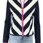 St. John Black Striped Knit Jacket Size 8
