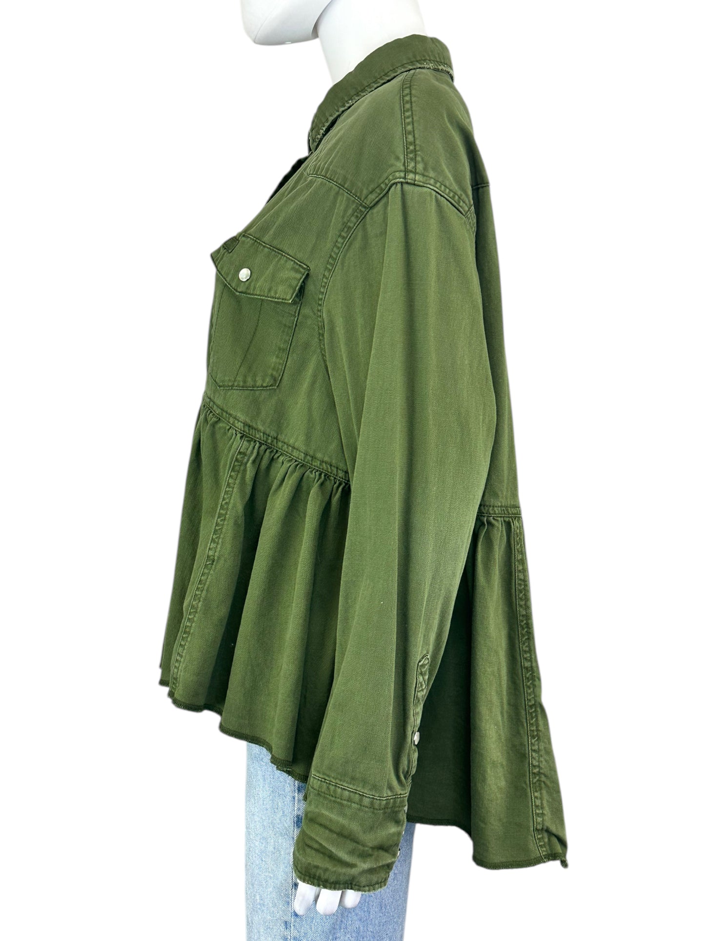 We the Free Green Peplum Jacket Size S