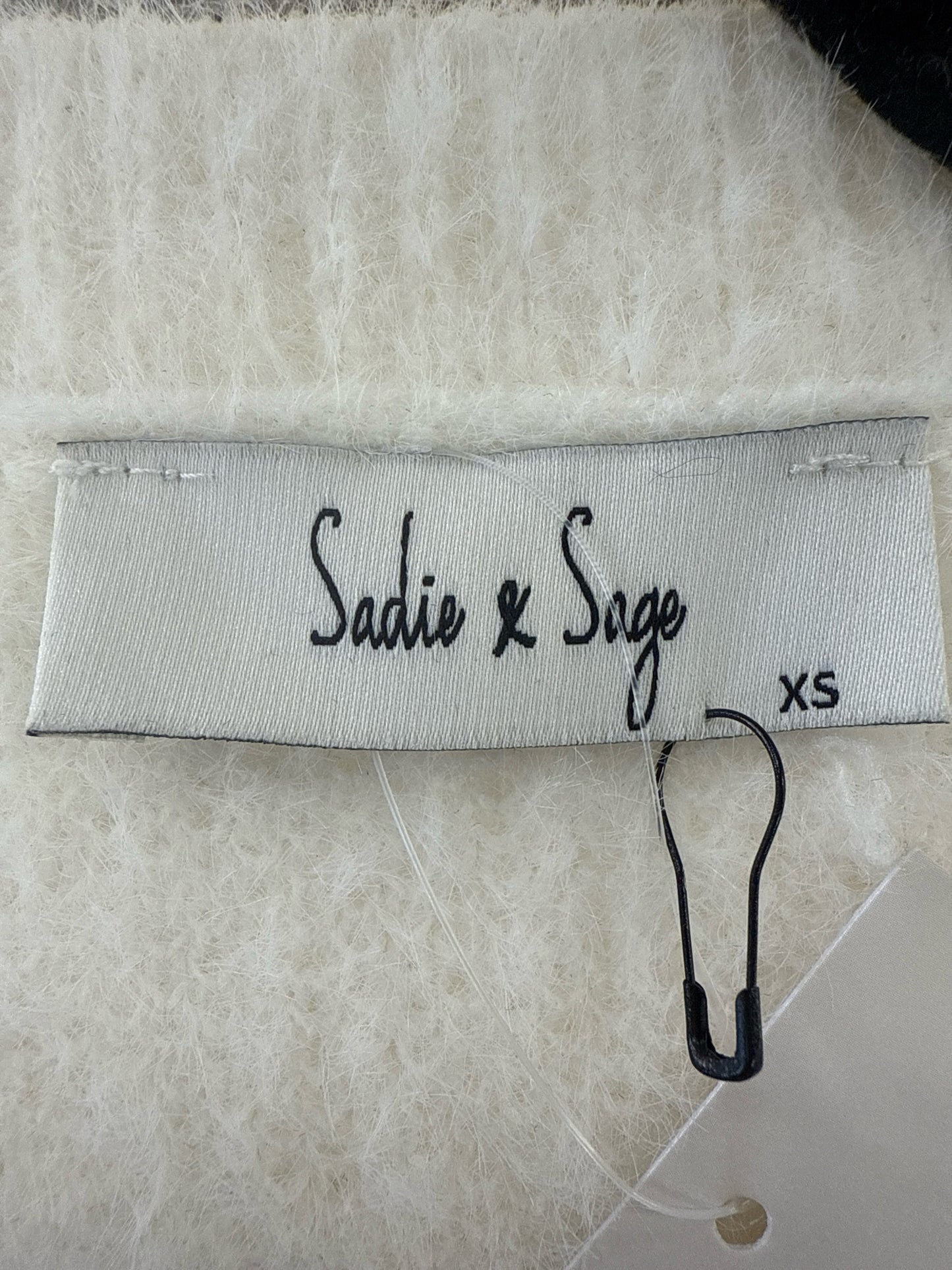 Sadie & Sage NWT White Porcelain Rhinestone Bow Cardigan Size XS