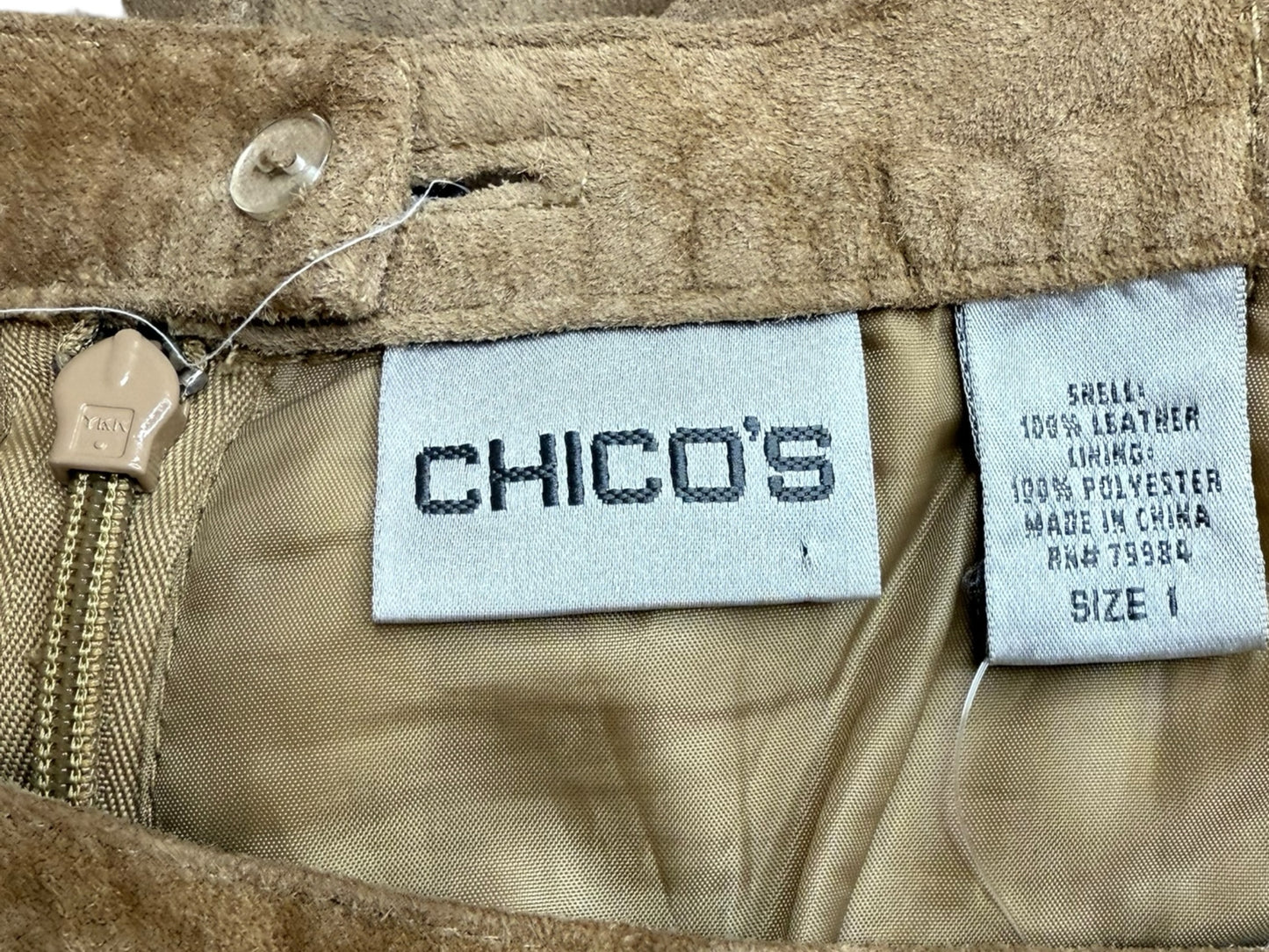 Chico's Tan Leather Maxi Skirt Size M