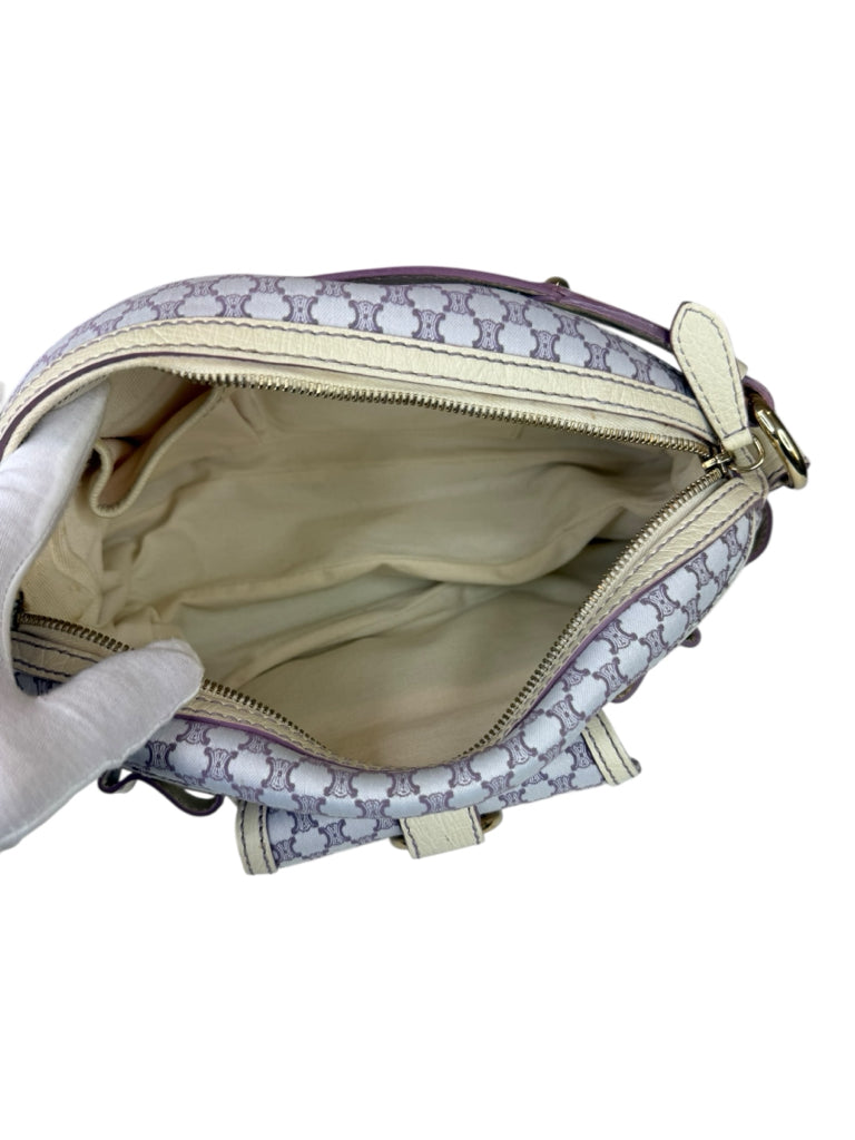 CELINE Vintage Lilac Macadam Monogram Shoulder Bag
