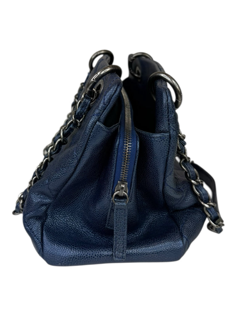 CHANEL Blue Caviar Leather Shopping Tote