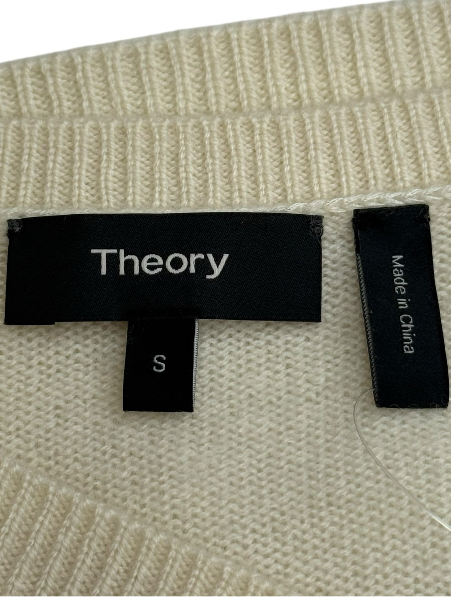 Theory Ivory 100% Cashmere Sweater Size S