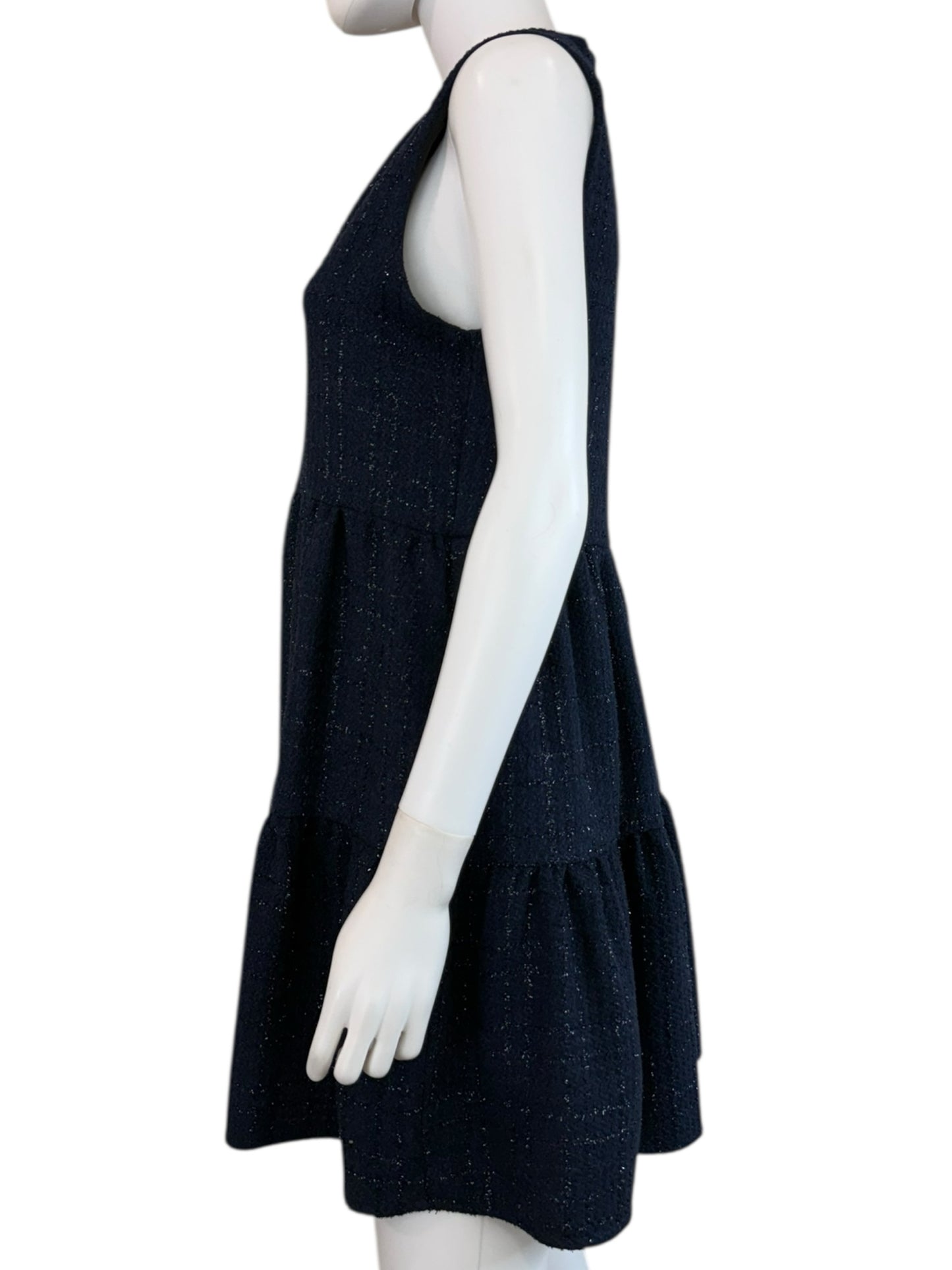 AMANDA UPRICHARD Navy Tweed Cocktail Dress Size S
