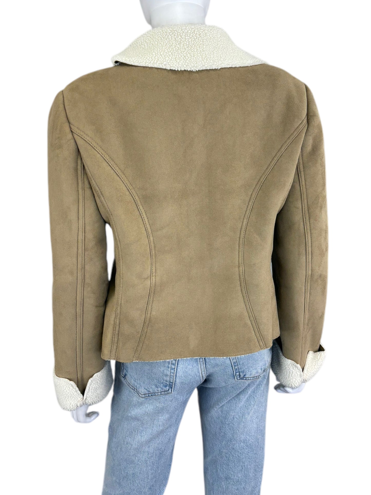 JONES NEW YORK Tan Vegan Suede Jacket Size M