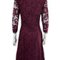 Josie Natori Purple Floral Lace Cocktail Dress Size 8
