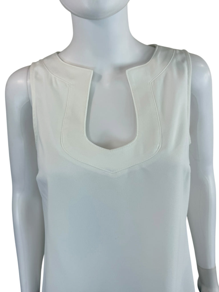 TRINA TURK White Satin Shell Size S