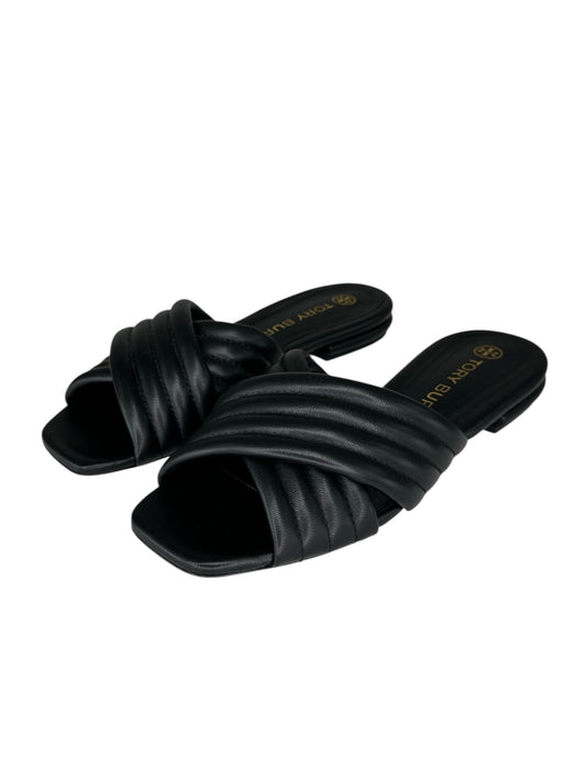 Tory Burch Black Quilted Kira Sandals Size 8