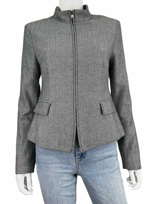 BANANA REPUBLIC Black Herringbone Wool Jacket Size 6
