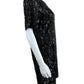 the drop NWT Black Sequined Mini Cocktail Dress Size M