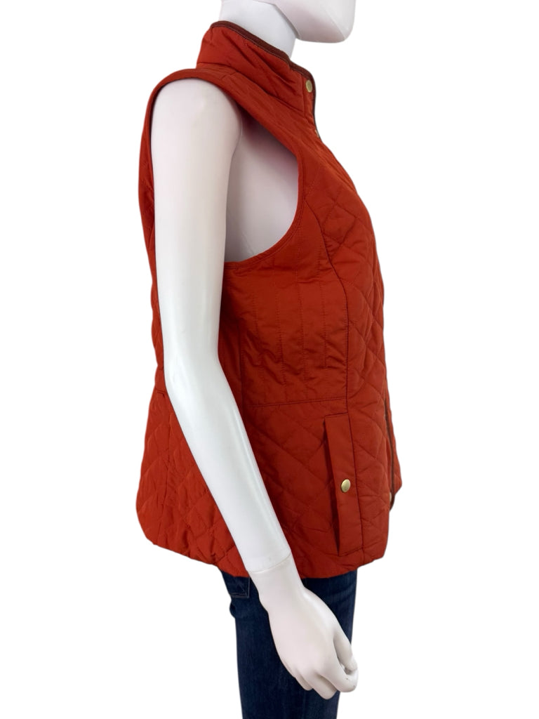 Talbots Orange Quilted Puffer Vest Size LP