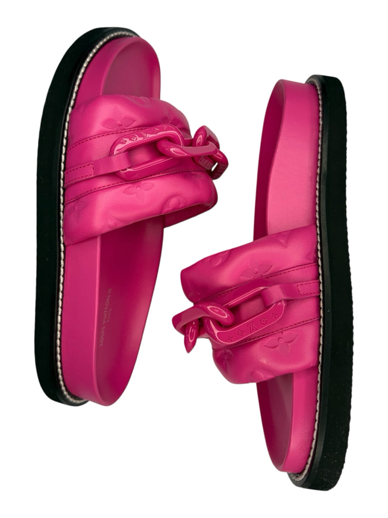 Louis Vuitton Hot Pink Sunset Flat Comfort Mule Size 37.5