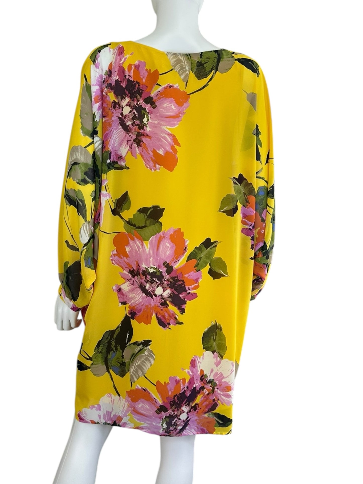 TRINA TURK Yellow Floral Shift Dress Size S