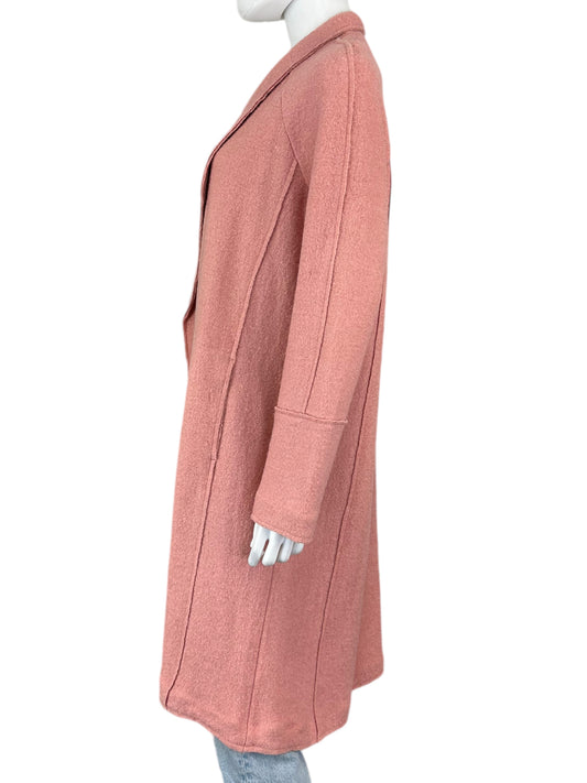 TAHARI Pink Wool Blend Long Cardigan Size M