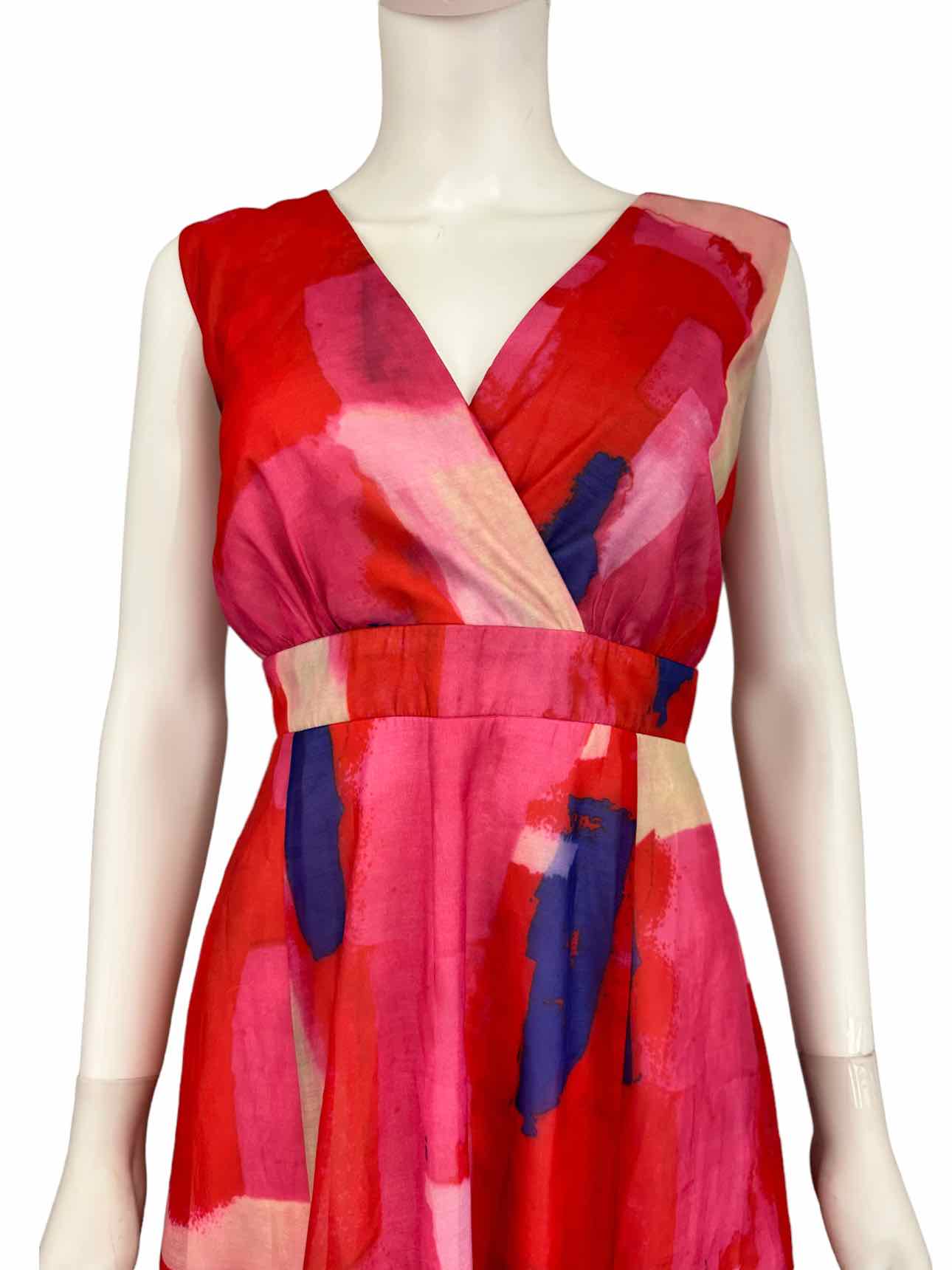 Eva Franco Pink Watercolor Dress Size LP