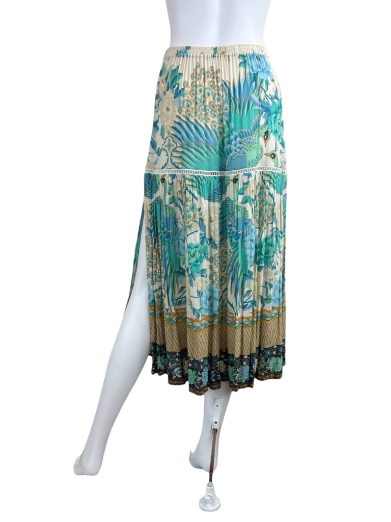 Spell & the Gypsy Cloud Dancer Floral Peacock Print Maxi Skirt Size XS