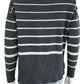 C & C Merino Blend Gray Striped Sweater Size M