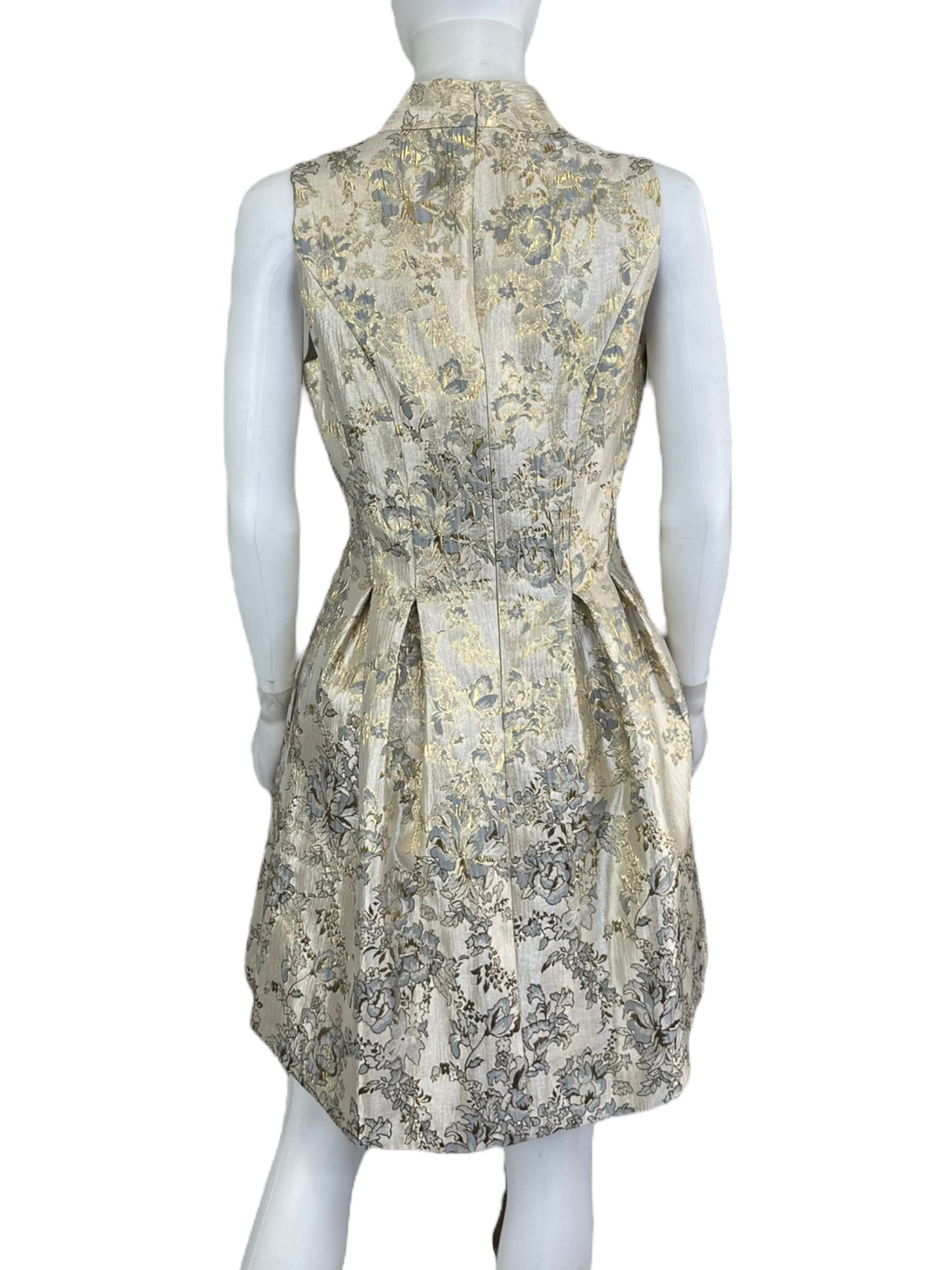 VINCE CAMUTO NWT Gold Brocade Cocktail Mini Dress Size 6