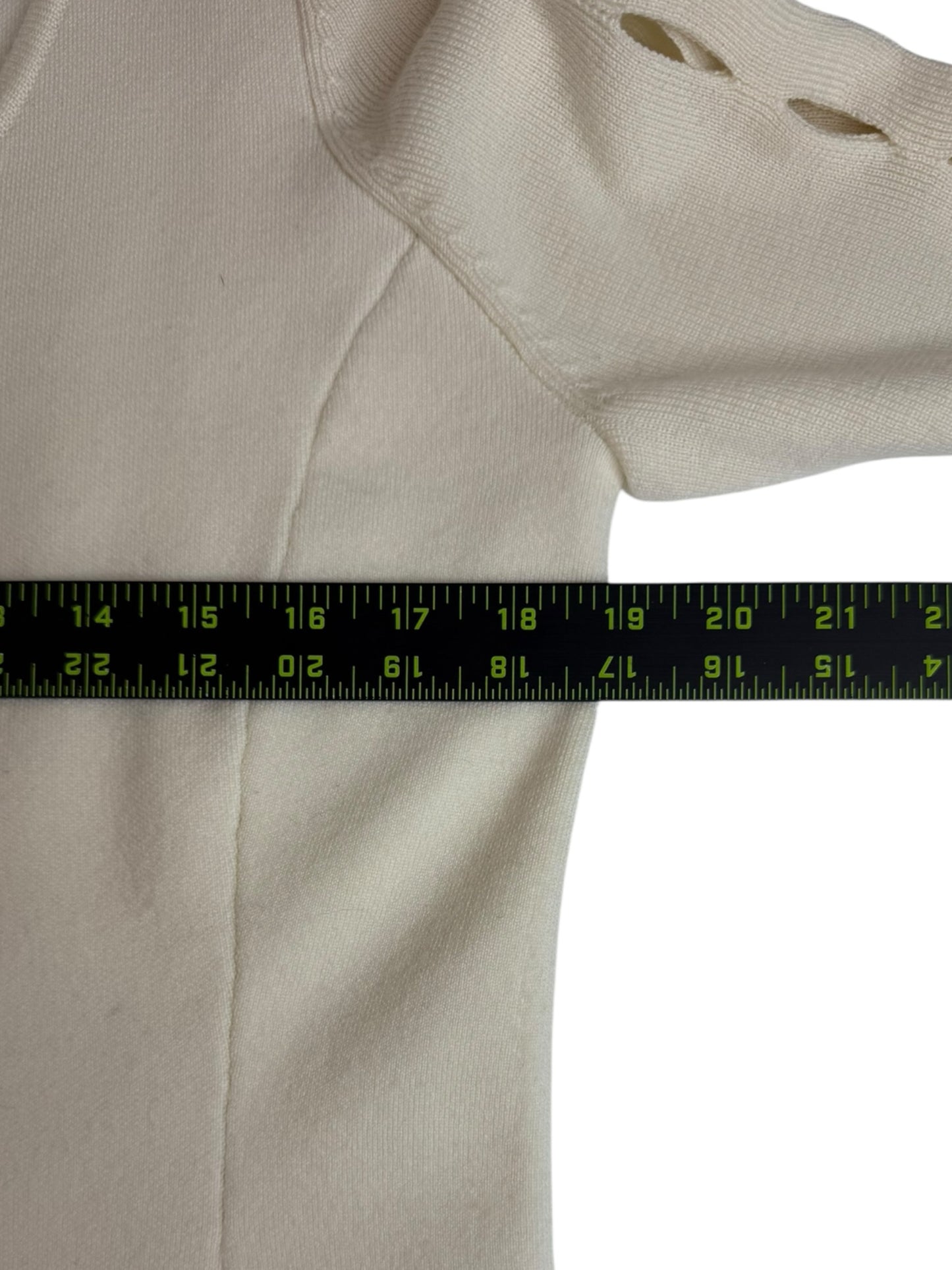 ELIE TAHARI Cream Extra Fine Merino Wool Sweater Size L