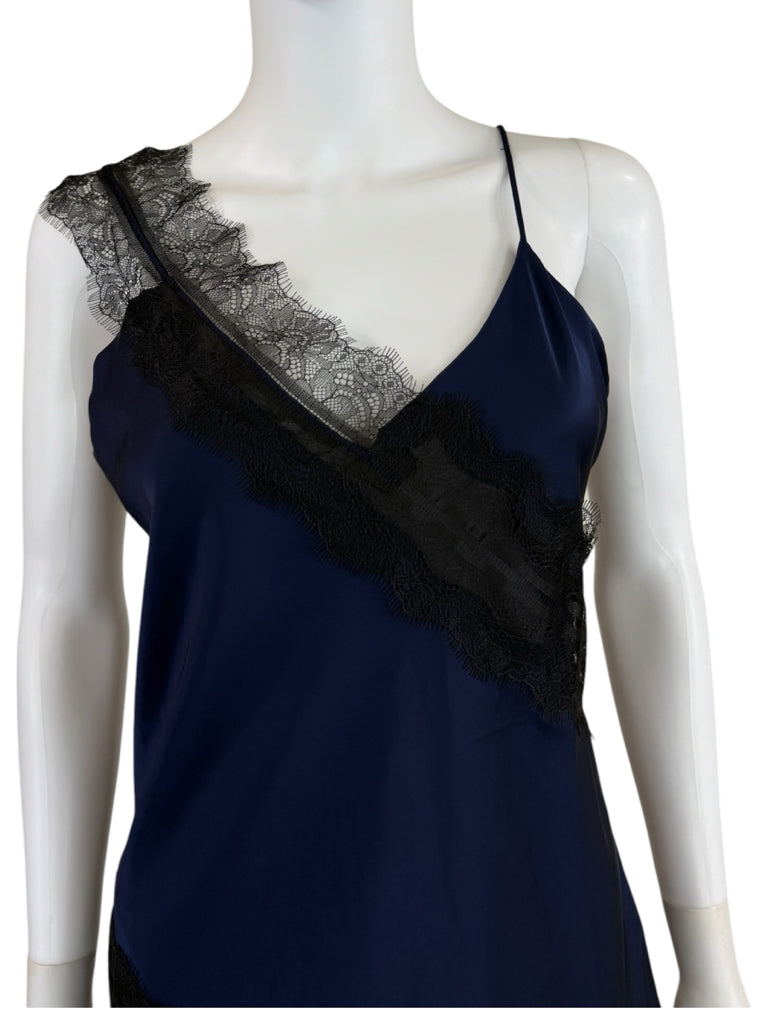 House of Harlow 1960 Navy Satin Slip Dress Size M