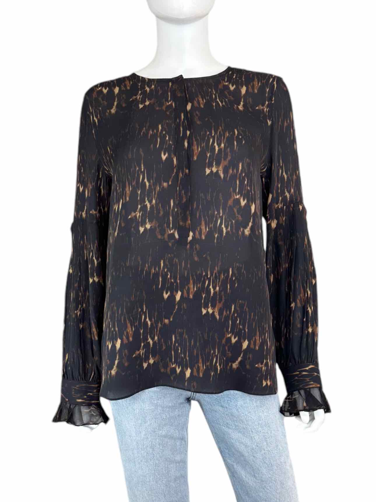 KOBI HALPERIN 100% Silk Leopard Blouse Size M