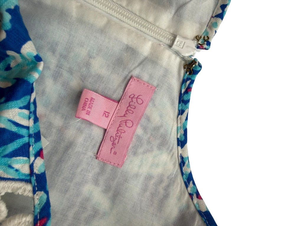 Lilly Pulitzer Blue Ember Shift Dress Size 12