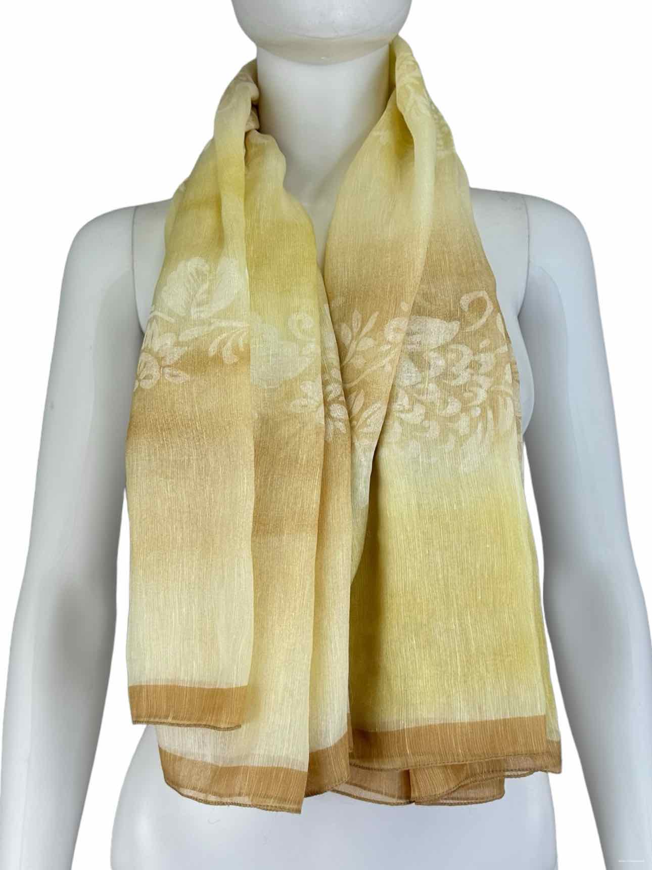 Vintage GIORGIO ARMANI Yellow Floral Print Scarf