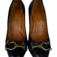 BURBERRY Black Leather Horsebit Pumps Size 38.5