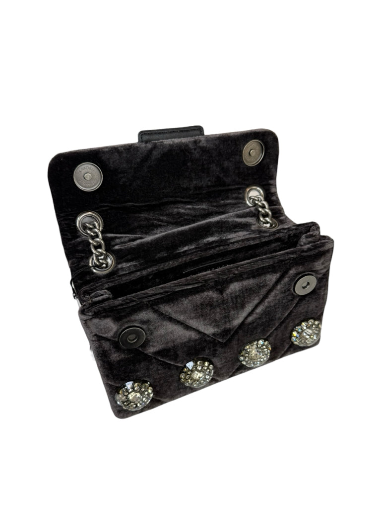 KURT GEIGER NWT Black Velvet Mini Kensington Crossbody Purse