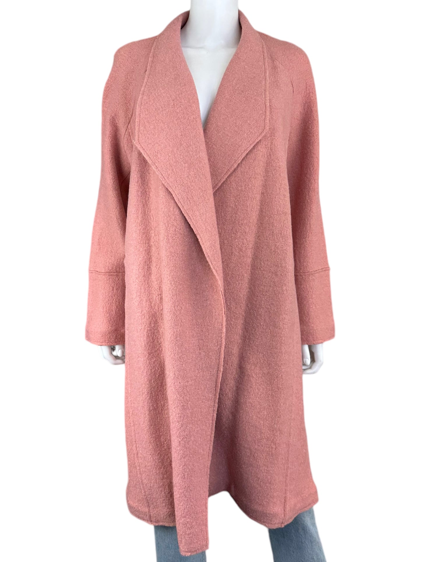 TAHARI Pink Wool Blend Long Cardigan Size M