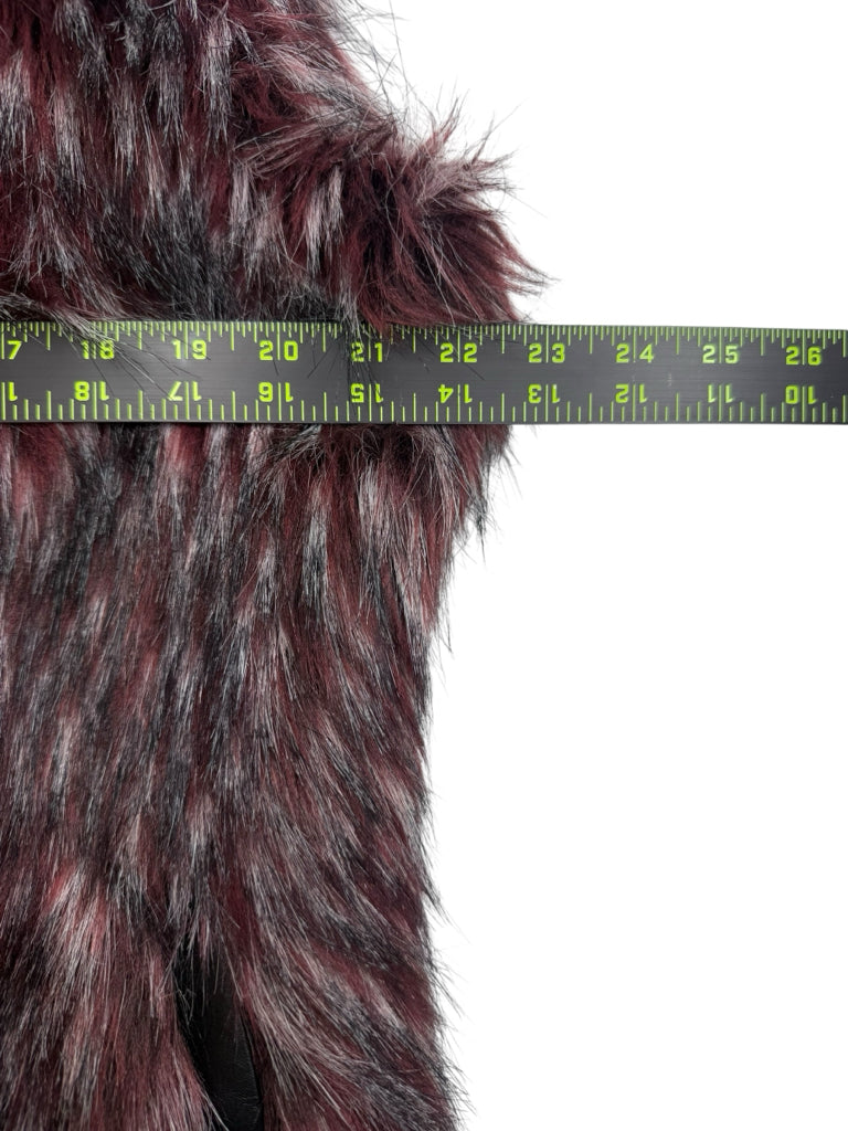 Via Spiga Burgundy Faux Fur Vest Size XL
