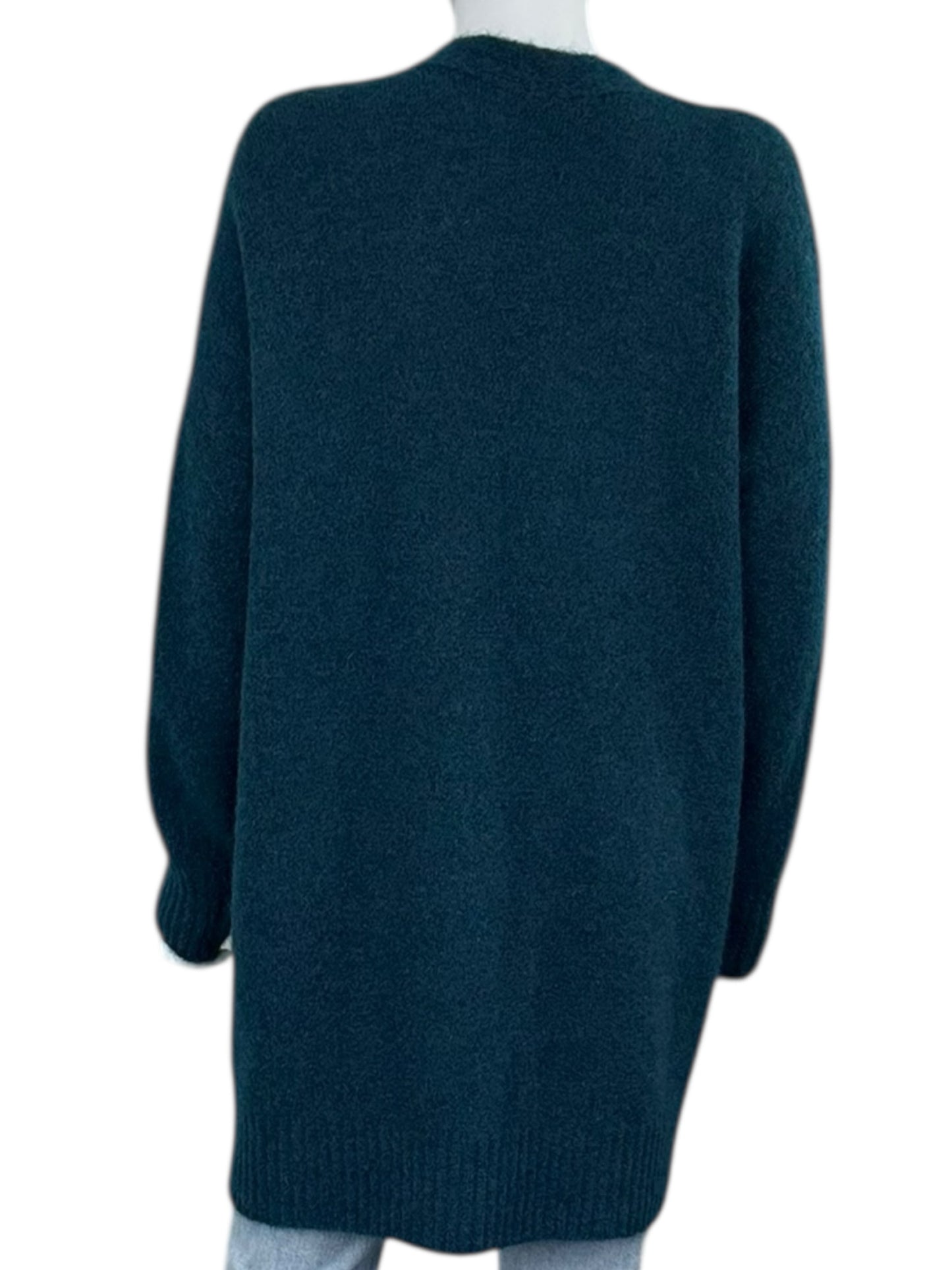 EILEEN FISHER Teal Wool Mohair Sweater Cardigan Size M