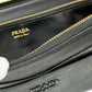 PRADA Black Saffiano Leather Continental Zippy Wallet