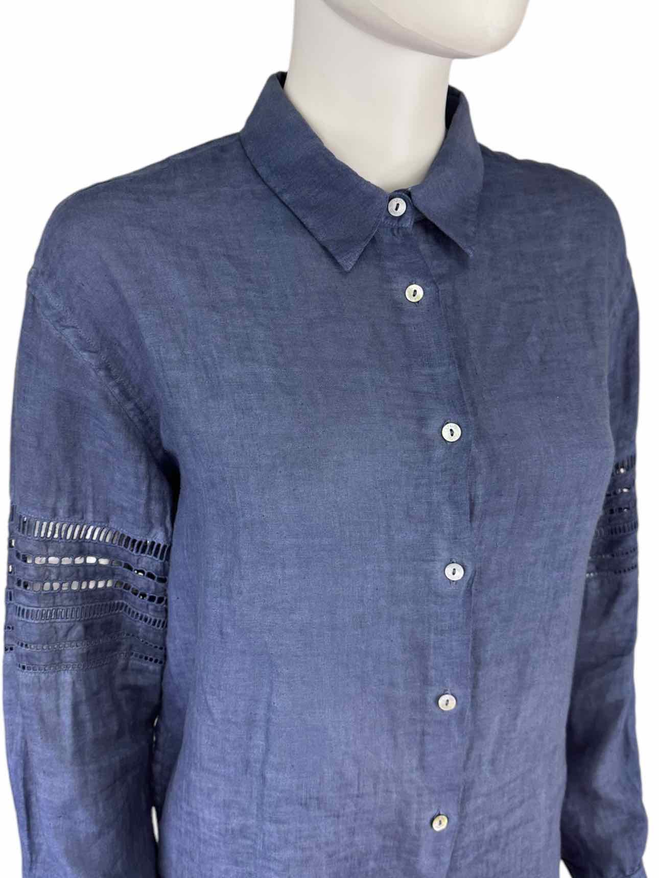 120% Lino Linen Button-Down Shirt Size 40