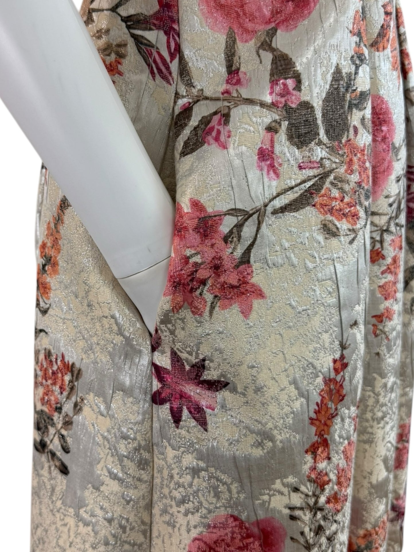 VINCE CAMUTO Metallic Floral Jacquard Mini Dress Size 4