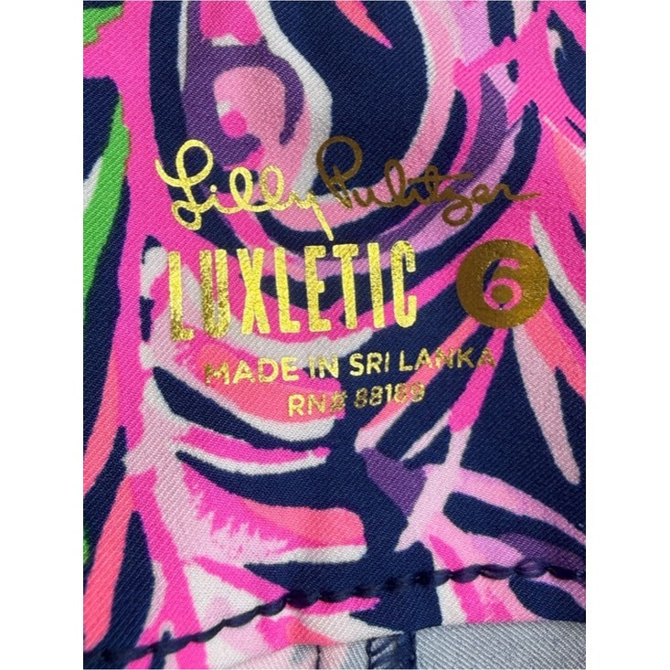Lilly Pulitzer Luxletic Corso Ruffle Your Tailfeathers Golf Pants Size 6