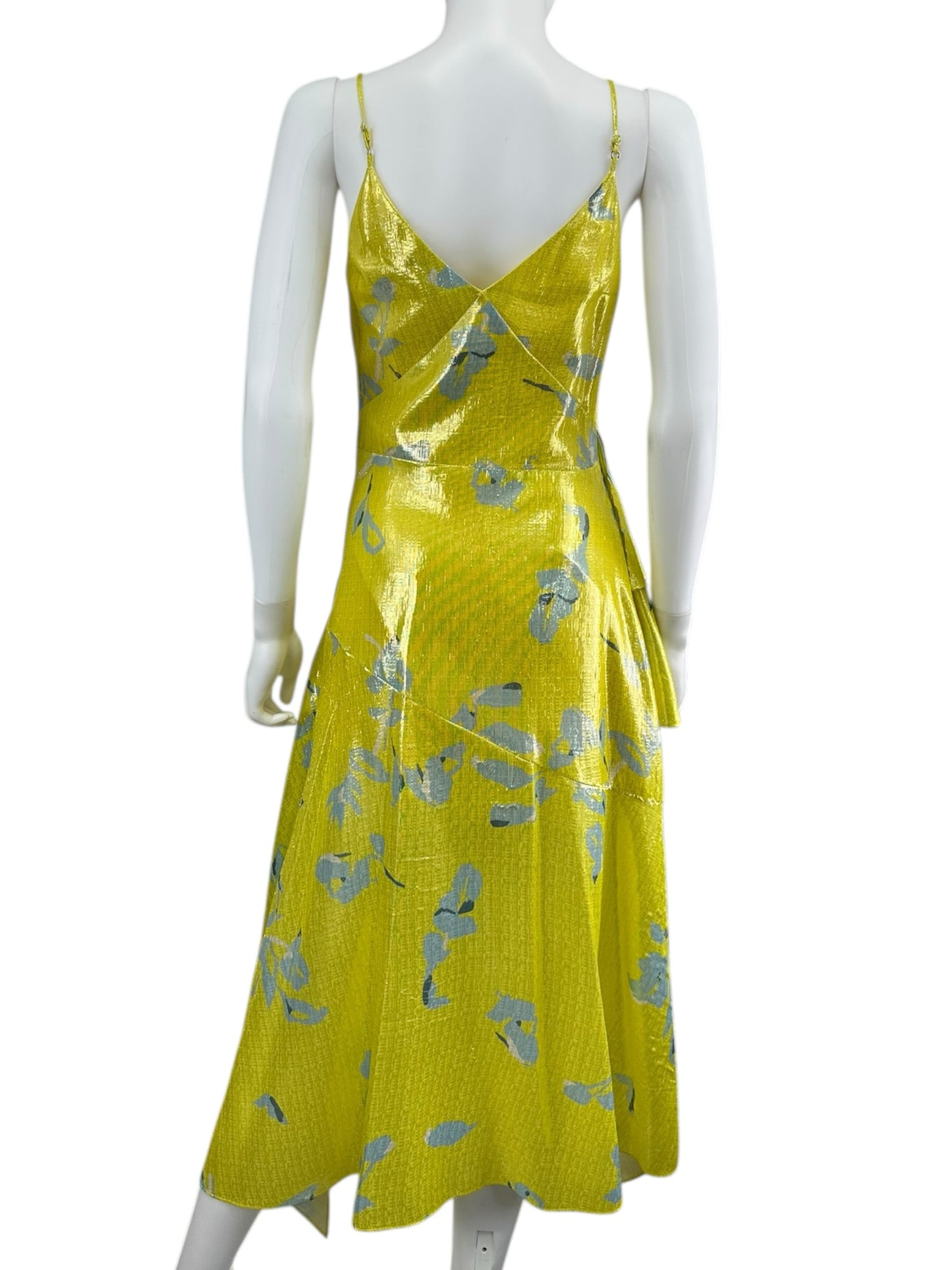 Tanya Taylor Yellow Analia Degrade Ruffle Dress Size S