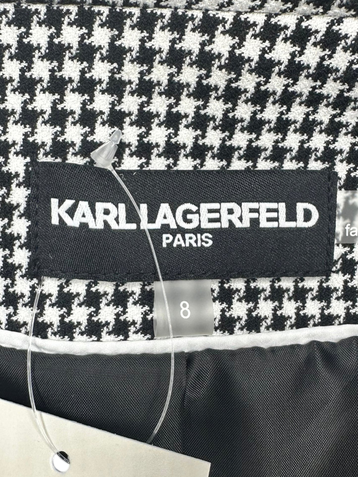 KARL LAGERFELD Black Houndstooth Blazer Size 8