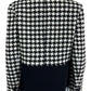 Talbots Black Wool Blend Houndstooth Jacket Size 12