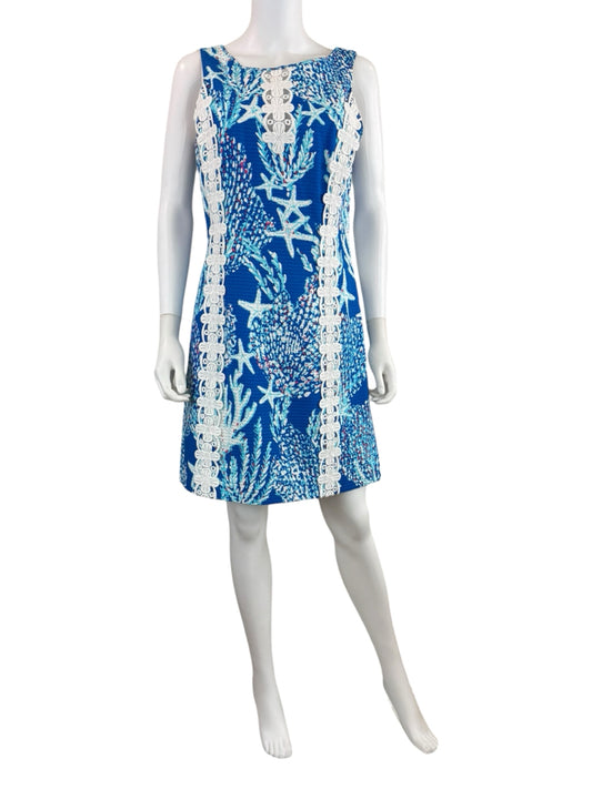 Lilly Pulitzer Blue Ember Shift Dress Size 12
