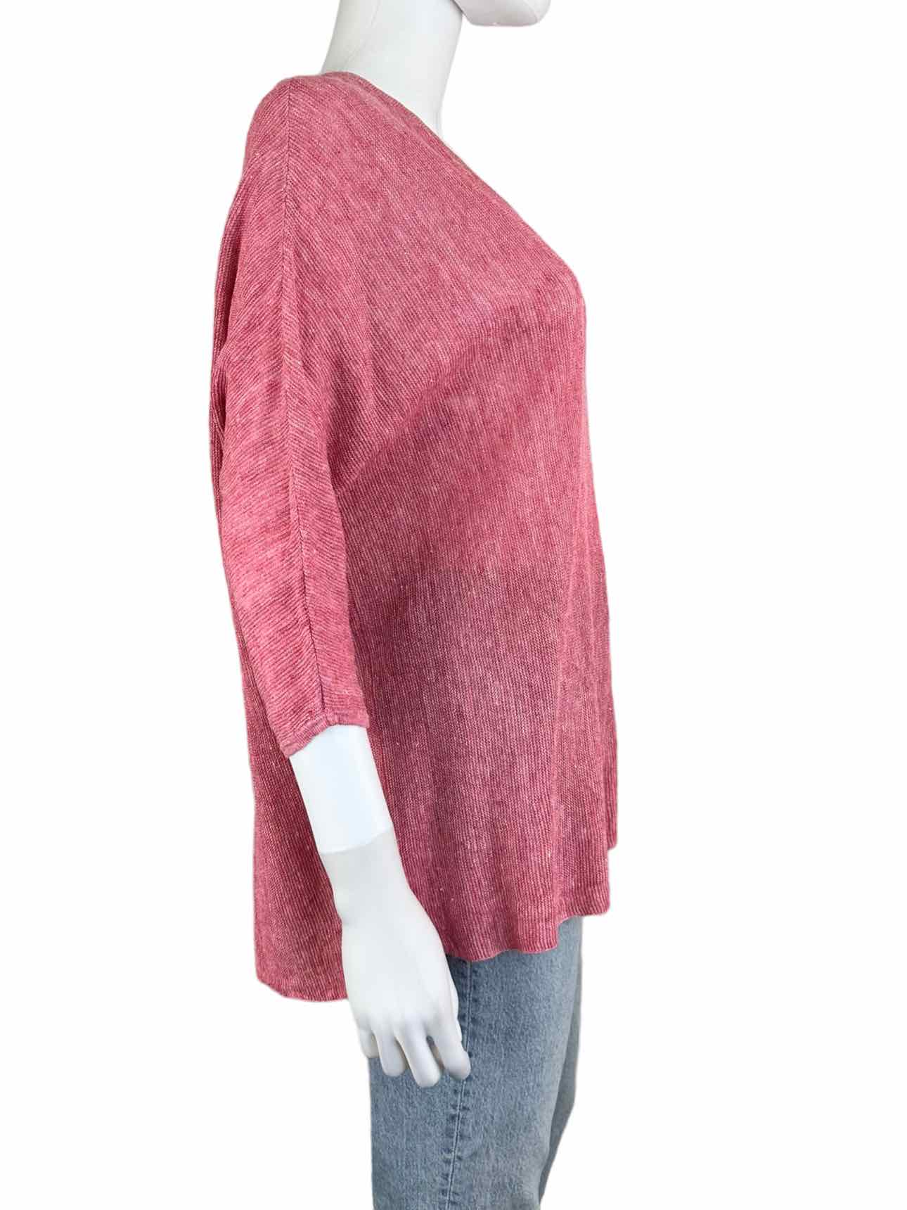 EILEEN FISHER Pink 100% Linen Sweater Size S