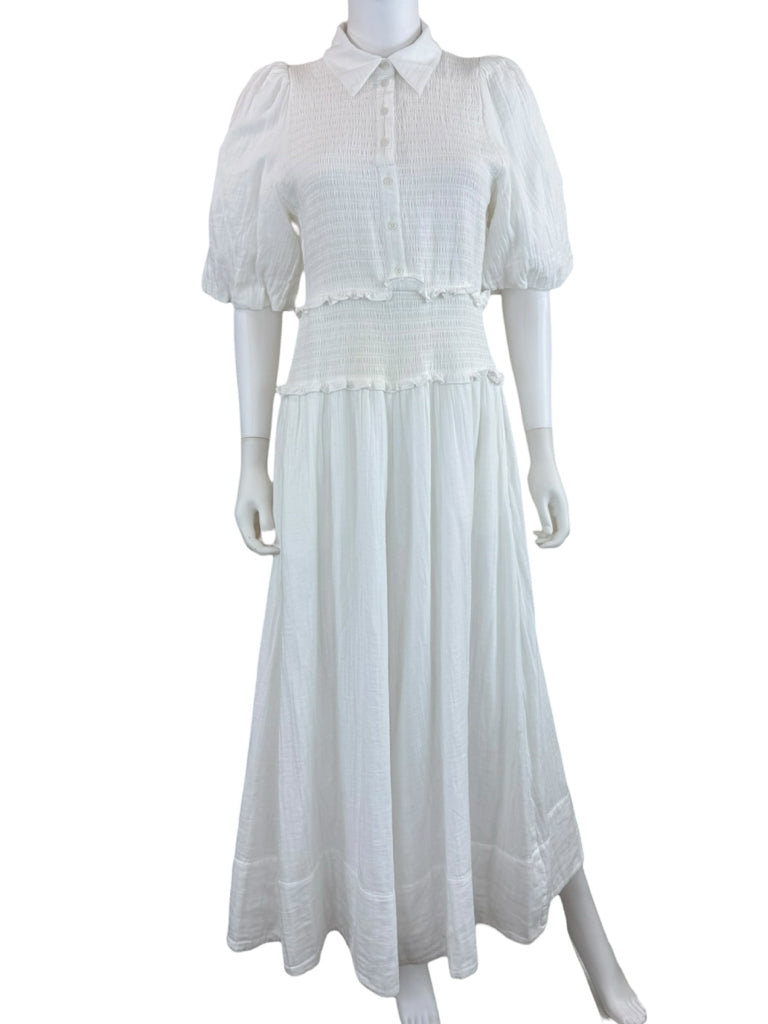 ME + EM White 100% Cotton Maxi Dress Size 6