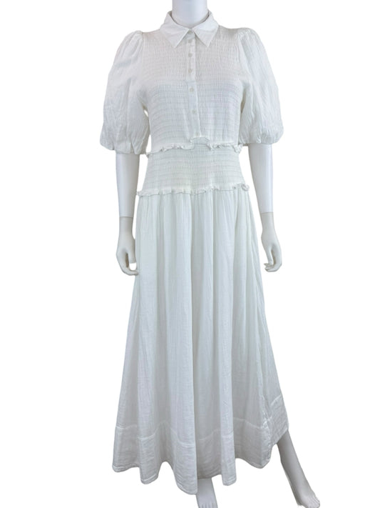 ME + EM White 100% Cotton Maxi Dress Size 6