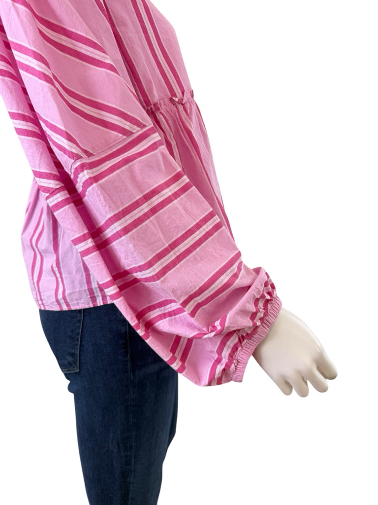 Free People NWT Pink Striped Brunch Babe Top Size S