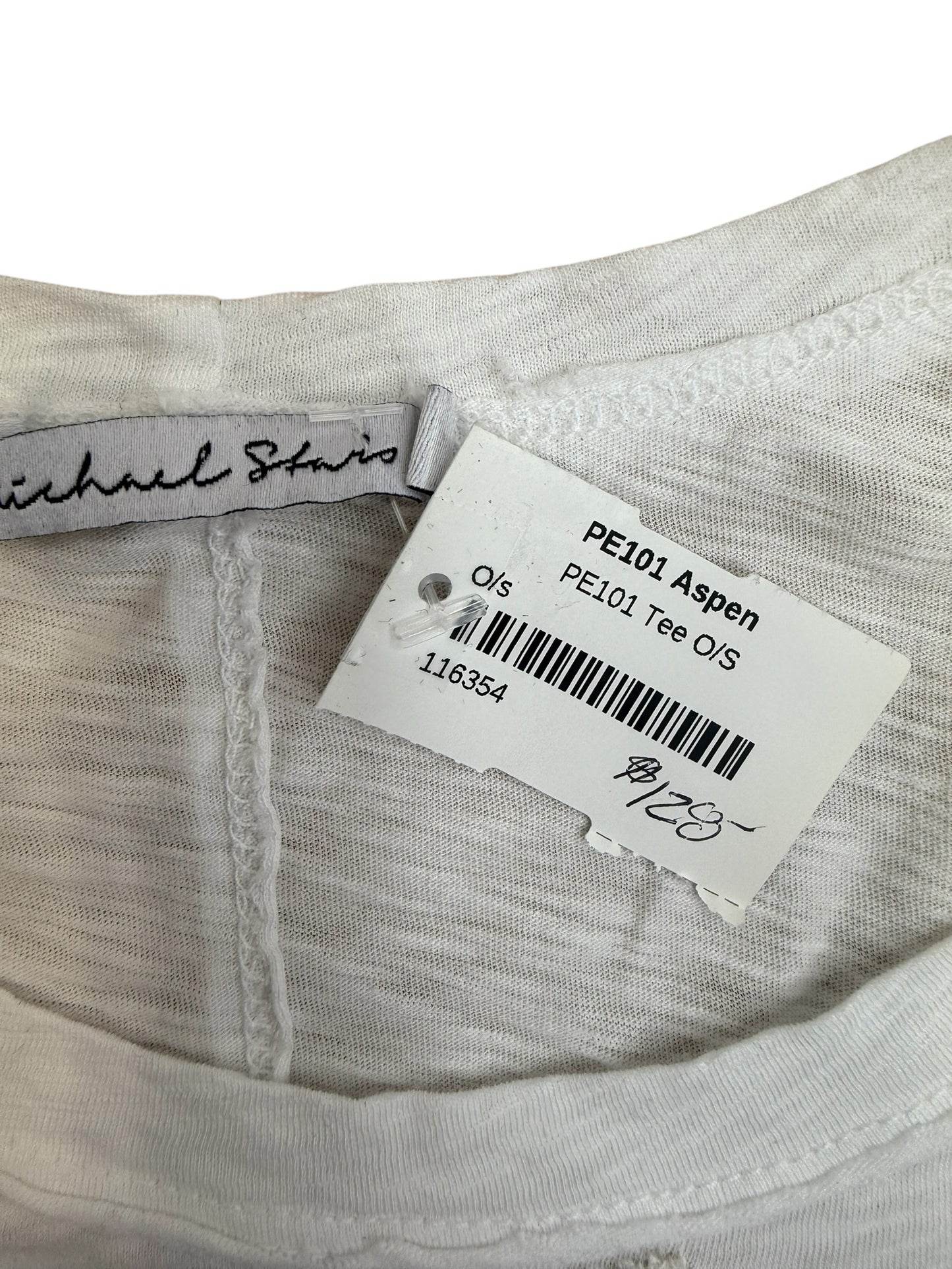 Michael Stars White Graphic Tee Size O/S